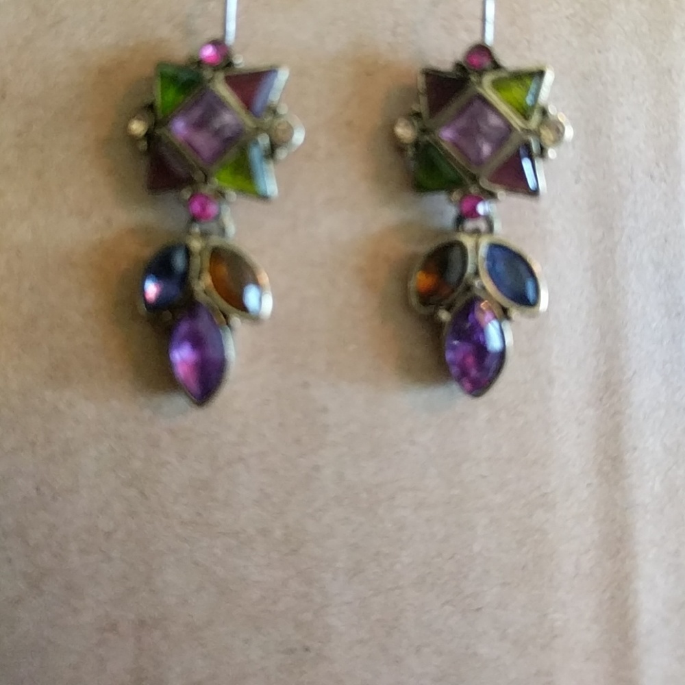 Multi stone drop earrings